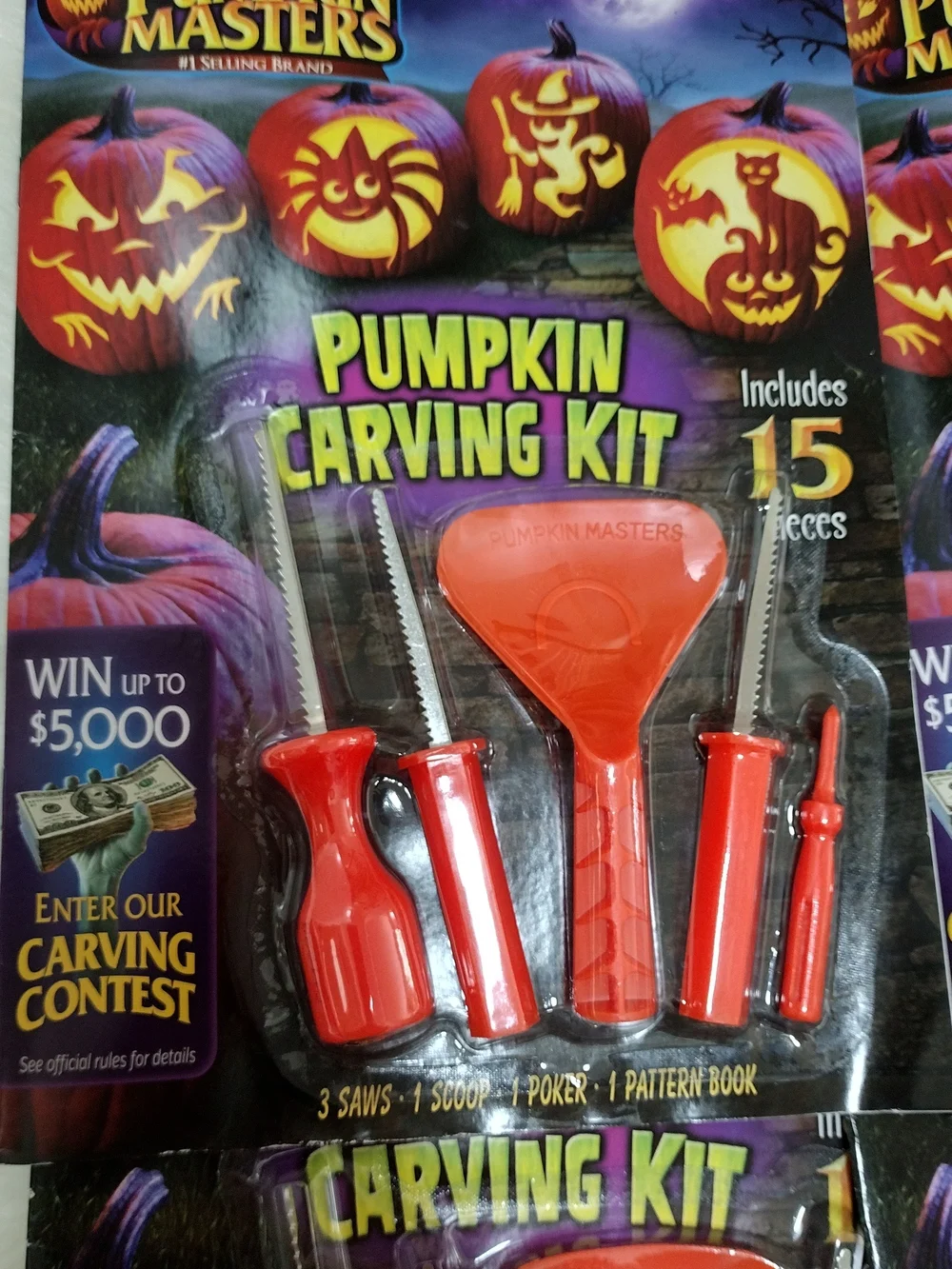 New 4 Pk Pumpkin Carving Kit Stencils